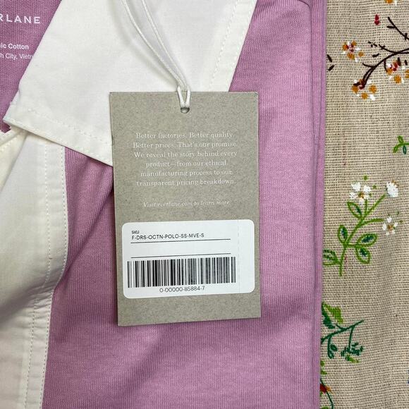 Everlane Polo Shirt Dress Short Sleeve Mini Mauve Small Organic Cotton NWT - Picture 7 of 8